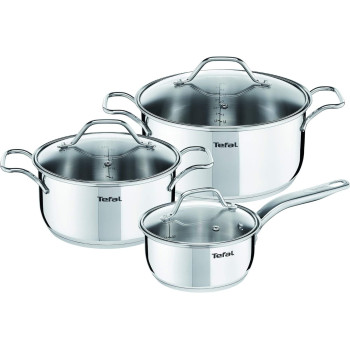 Tefal Intuition Stainless Steel 6 Piece Pots And Pans Cooking Set