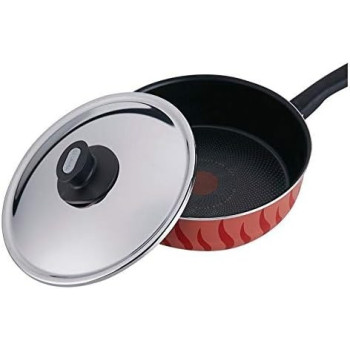 Tefal Aluminum Tempo Saucepan With Lid 24 CM, Red