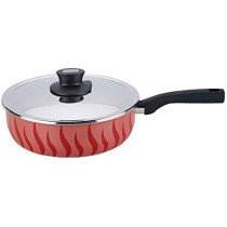 Tefal Aluminum Tempo Saucepan With Lid 24 CM, Red