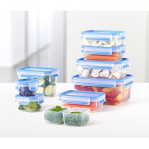Tefal 0.85 Litre Square Master Seal Fresh Food Storage, Clear/Blue