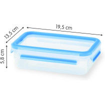 Tefal K3021812 Airtight Container, Rectangular, 0.8 L, Blue, Transparent