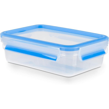 Tefal K3021812 Airtight Container, Rectangular, 0.8 L, Blue, Transparent