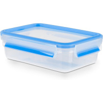 Tefal K3021812 Airtight Container, Rectangular, 0.8 L, Blue, Transparent