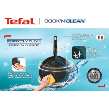 Tefal Cook 'N' Clean Non-Stick Frying Pan With Thermo-Spot, Aluminium, 20 CM