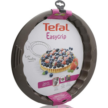 Tefal Easy Grip Tart Tin, 27 CM, Black