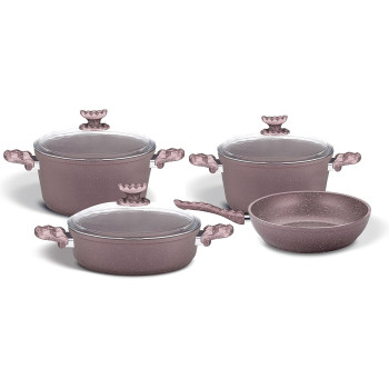 Homemaker Granitec 7 Pcs Cookware Set, Rosegold