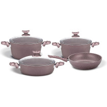 Homemaker Granitec 7 Pcs Cookware Set, Rosegold