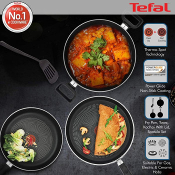 Tefal Delicia 5 Piece Non-Stick Cookware Set, Greyish Coal