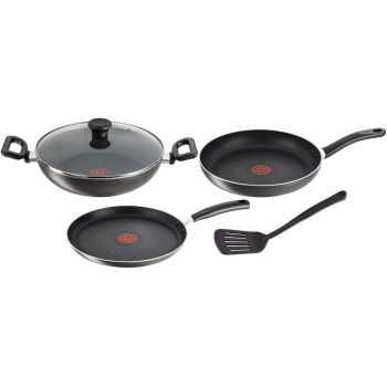 Tefal Delicia 5 Piece Non-Stick Cookware Set, Greyish Coal