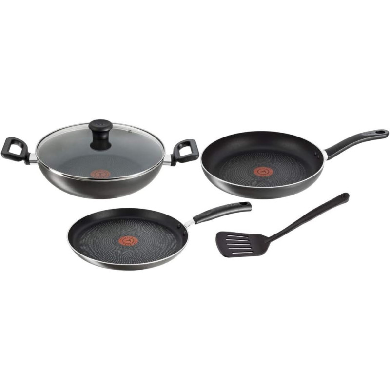 Tefal Delicia 5 Piece Non-Stick Cookware Set, Greyish Coal