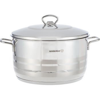 Korkmaz Astra Stainless Steel Casserole 26X15 CM, Silver