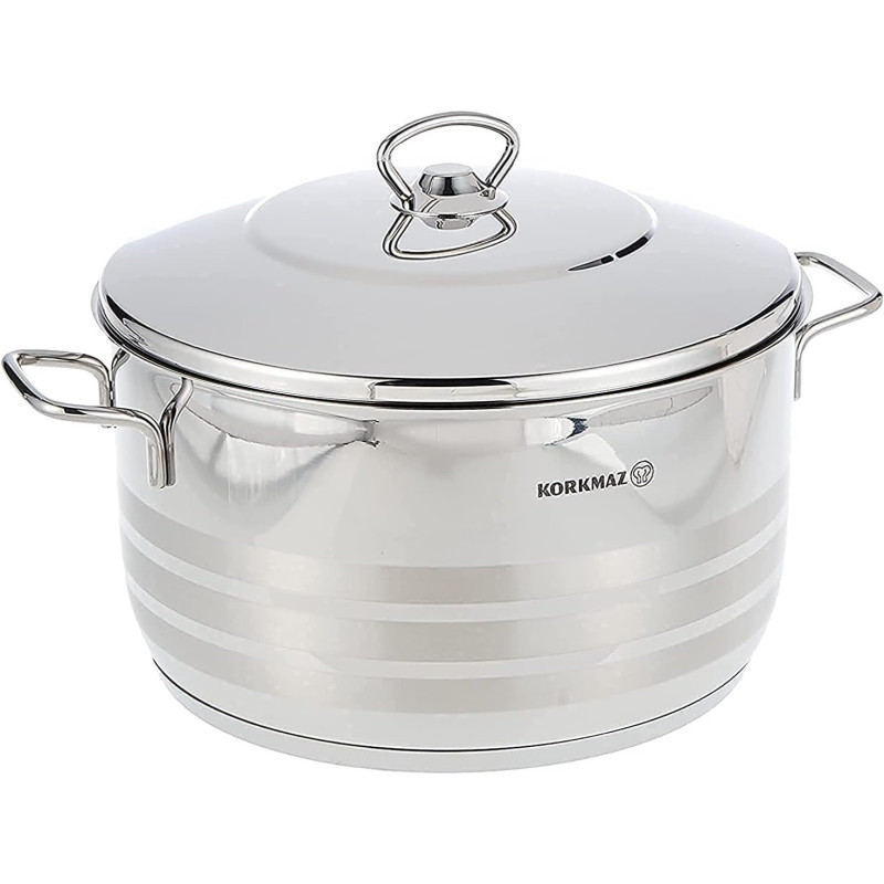 Korkmaz Astra Stainless Steel Casserole 26X15 CM, Silver