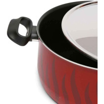 Tefal Tempo Dutch Oven Casserole With Lid, Red/Black, 30 Centimeter