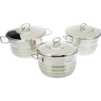 Korkmaz Astra Optimum Stainless Steel 6Pc Cookware Set, Silver