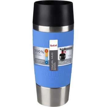 Tefal 0.36 Litre Travel Mug, Light Blue, Stainless Steel/Plastic, K3086114