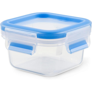Tefal Masterseal Fresh Box, Plastic Food Storage Container, Keeps Food Fresher For Longer And 100 Percent Leakproof, 0.2 Litre, Transparent and Blue, 0.25 Litre
