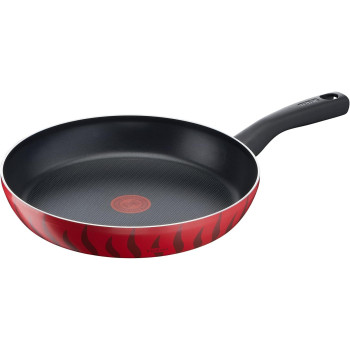Tefal Frying Pan G6 Tempo Flame 28 CM Frypan Non-Stick With Thermo Spot, Red, Aluminium