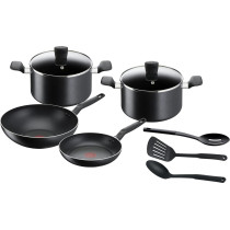 Tefal Aluminum Super Cook Non-Stick Cookware Set, Black, 9Pcs, B459S984