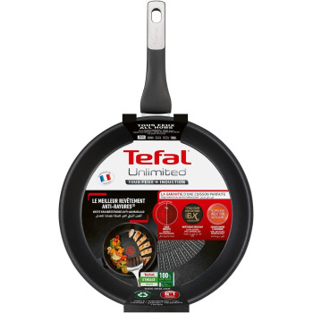 Tefal Frying Pan Unlimited Frypan 26 CM Scratch Resistance Thermo Signal Perfect Searing, G2550502