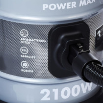 Hoover Power Max Drum Vacuum Cleaner 20 Litre Capacity, Large Capacity, Grey