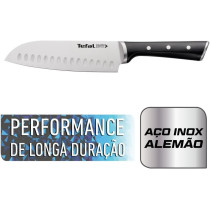 Tefal Ice Force 18 CM Santoku Knife, Black, Stainless Steel, K2320614