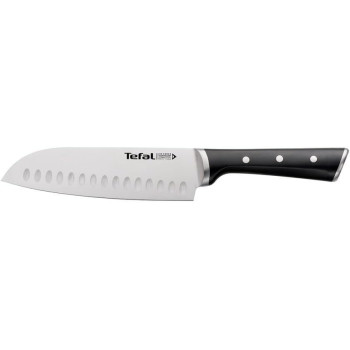 Tefal Ice Force 18 CM Santoku Knife, Black, Stainless Steel, K2320614