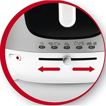 Moulinex Deep Fryer Mega, Large Capacity Opening System Adjustable Thermostat Viewing Window, Grey