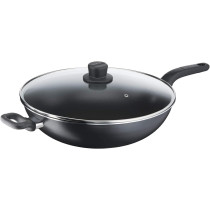 Tefal Non Stick Frypan Wok With Lid Cook Easy Xl 36 CM, Aluminium, Black
