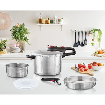 Tefal Pressure Cooker Secure Neo 6 Liters, Silver