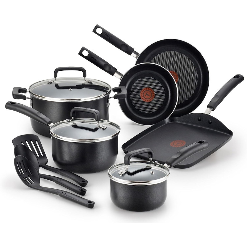Tefal Cookware Set Nonstick, Black, Aluminum