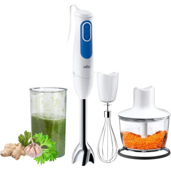 Braun Household Hand Blender Multiquick 3, 700 Watts, Powerbell Plus, Splash Control, Dual Speed, 500 Ml Chopper