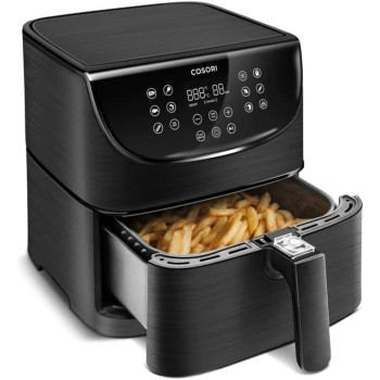 Cosori Air Fryer 1700W With 100 Recipes Cookbook, 5.5L Oil, Preheat and Shake Reminder, Timer and Temperature Control, Nonstick Basket, Black