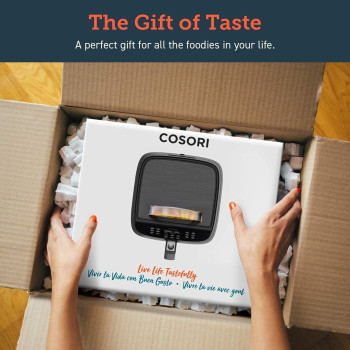 Cosori Air Fryer 1700W With 100 Recipes Cookbook, 5.5L Oil, Preheat and Shake Reminder, Timer and Temperature Control, Nonstick Basket, Black