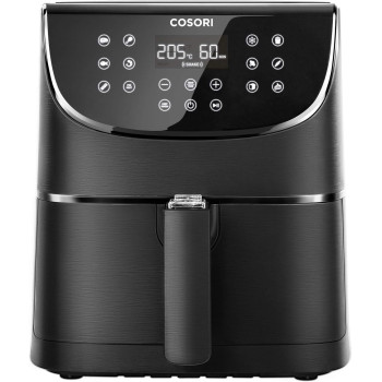 Cosori Air Fryer 1700W With 100 Recipes Cookbook, 5.5L Oil, Preheat and Shake Reminder, Timer and Temperature Control, Nonstick Basket, Black