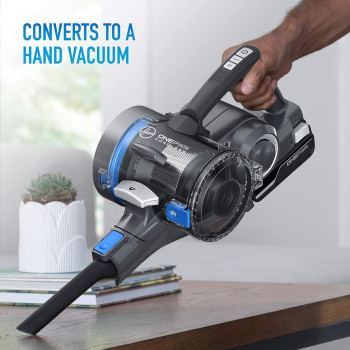 Hoover Onepwr Blade Cordless Vacuum Cleaner Machine, Up To 40 Min Runtime, 3 Stage Filtration, Led Headlights, Detachable Handheld, Wall Mount, Grey/Blue