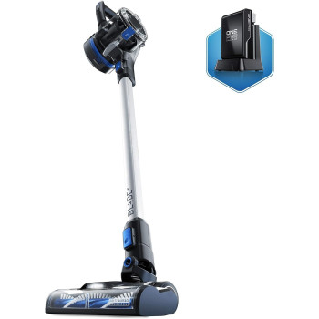 Hoover Onepwr Blade Cordless Vacuum Cleaner Machine, Up To 40 Min Runtime, 3 Stage Filtration, Led Headlights, Detachable Handheld, Wall Mount, Grey/Blue
