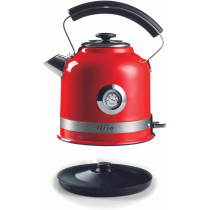 Ariete Moderna Electric Kettle Stainless Steel 1.7L 2000W, With Thermometer Auto Shut-Off Water Level Indicator, Removable Filter Cordless Base For Boiling Water Tea And Infusions, Red