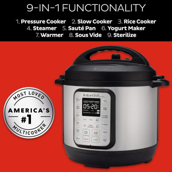 Instant Pot Duo Plus 9-In-1 Electric Programmable Pressure Cooker, Multicooker, Stainless Steel Inner Pot, Advanced Safety Protection