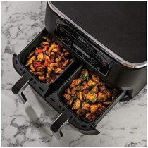 Ninja Foodi Dual Zone Air Fryer 2 Drawers, 6 Cooking Functions, 7.6L, Black