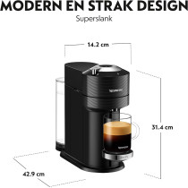 Nespresso Krups XN9108 Vertuo Next Coffee Capsule Machine Power Off Function Classic, Black
