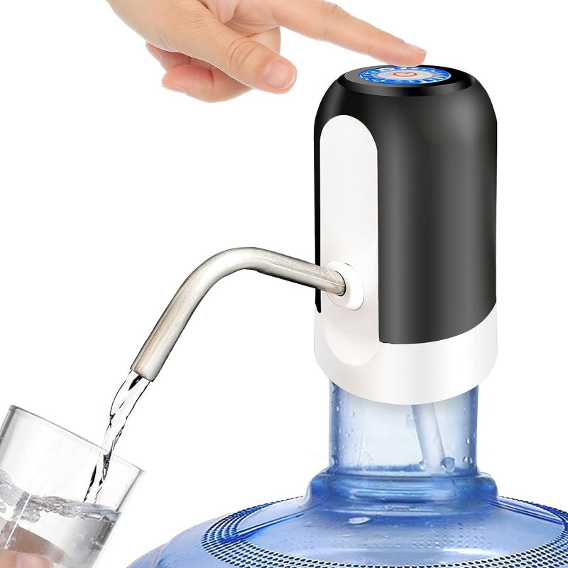Sky-Touch 5 Gallon Water Bottle Pump, Usb Charging Portable Electric Water Pump For For For 2-5 Gallon Jugs USB Charging Portable Water Dispenser For Office, Home, Camping, Kitchen And ETC, Black