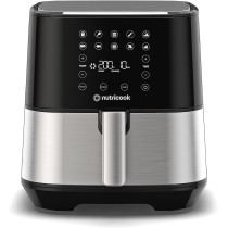 Nutricook Air Fryer 2, 1700 Watts, Digital Control Panel Display, 10 Preset Programs With Built-In Preheat Function, 5.5 Liters, Brush Stainless, Black