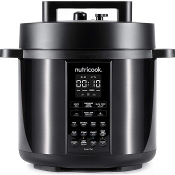 Nutricook Smart Pot 2, 8 Liters, 9 In 1 Electric Pressure Cooker, Slow Cooker, Rice Cooker, Steamer, Saute Pot, Yogurt Maker and More, 12 Smart Programs With New Smart Lid