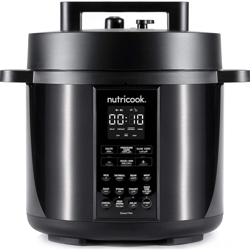 Nutricook Smart Pot 2, 8 Liters, 9 In 1 Electric Pressure Cooker, Slow Cooker, Rice Cooker, Steamer, Saute Pot, Yogurt Maker and More, 12 Smart Programs With New Smart Lid