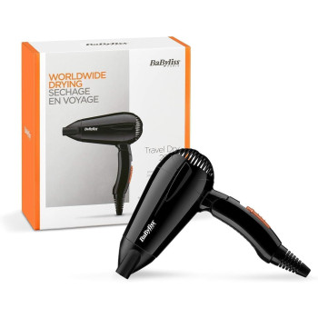 Babyliss Hair Dryer, Powerful 2000W Drying Performance With Dual Voltage For Travel Convenience, 2 Heat And Speed Settings With Fast Drying Time, Black