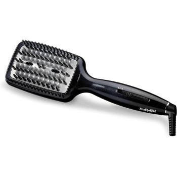 Babyliss Hair Straightening, 3D Tech Hot Brush For Versatile Styling And Smooth Results, Black Design For A Sleek, Durable Construction For Long-Lasting Performance, Black