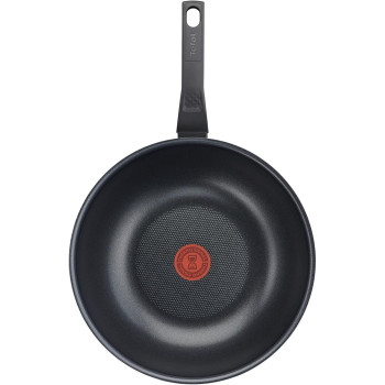 Tefal Easy Cook And Clean Wok Pan 28 CM Non-Stick Coating Safe Thermal Signal Stable Base Ideal Shape Healthy Cooking, Black