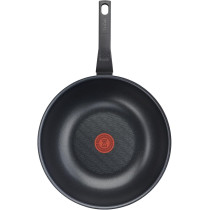 Tefal Easy Cook And Clean Wok Pan 28 CM Non-Stick Coating Safe Thermal Signal Stable Base Ideal Shape Healthy Cooking, Black