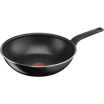 Tefal Easy Cook And Clean Wok Pan 28 CM Non-Stick Coating Safe Thermal Signal Stable Base Ideal Shape Healthy Cooking, Black