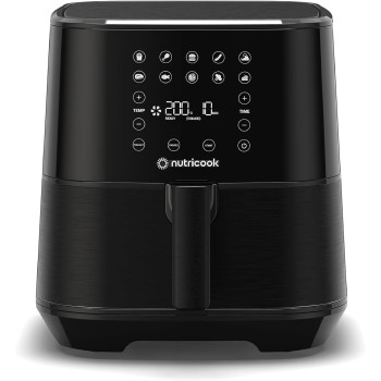 Nutricook Air Fryer 2, 1700 Watts, Digital Control Panel Display, 10 Preset Programs With Built-In Preheat Function, 5.5 Liter, Black